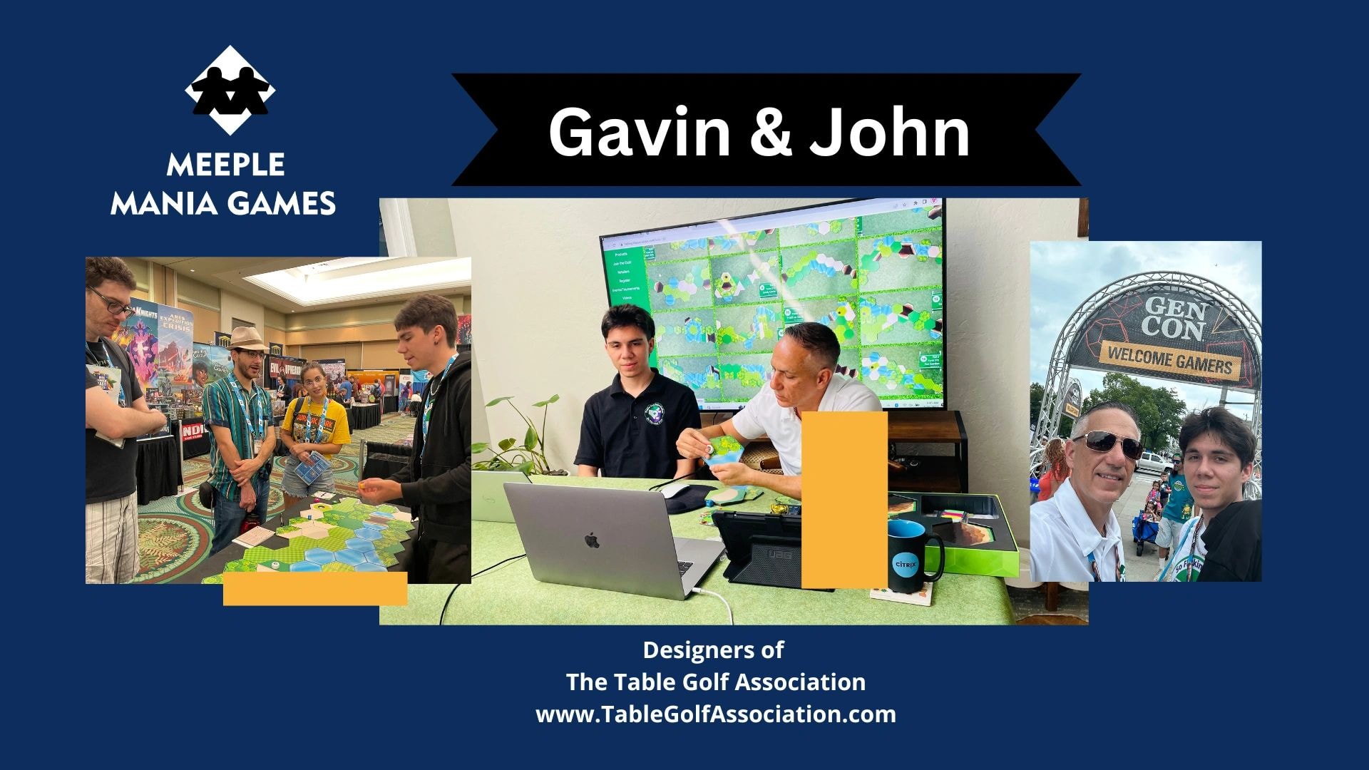 Gavin and John, designers of Meeple Mania Games