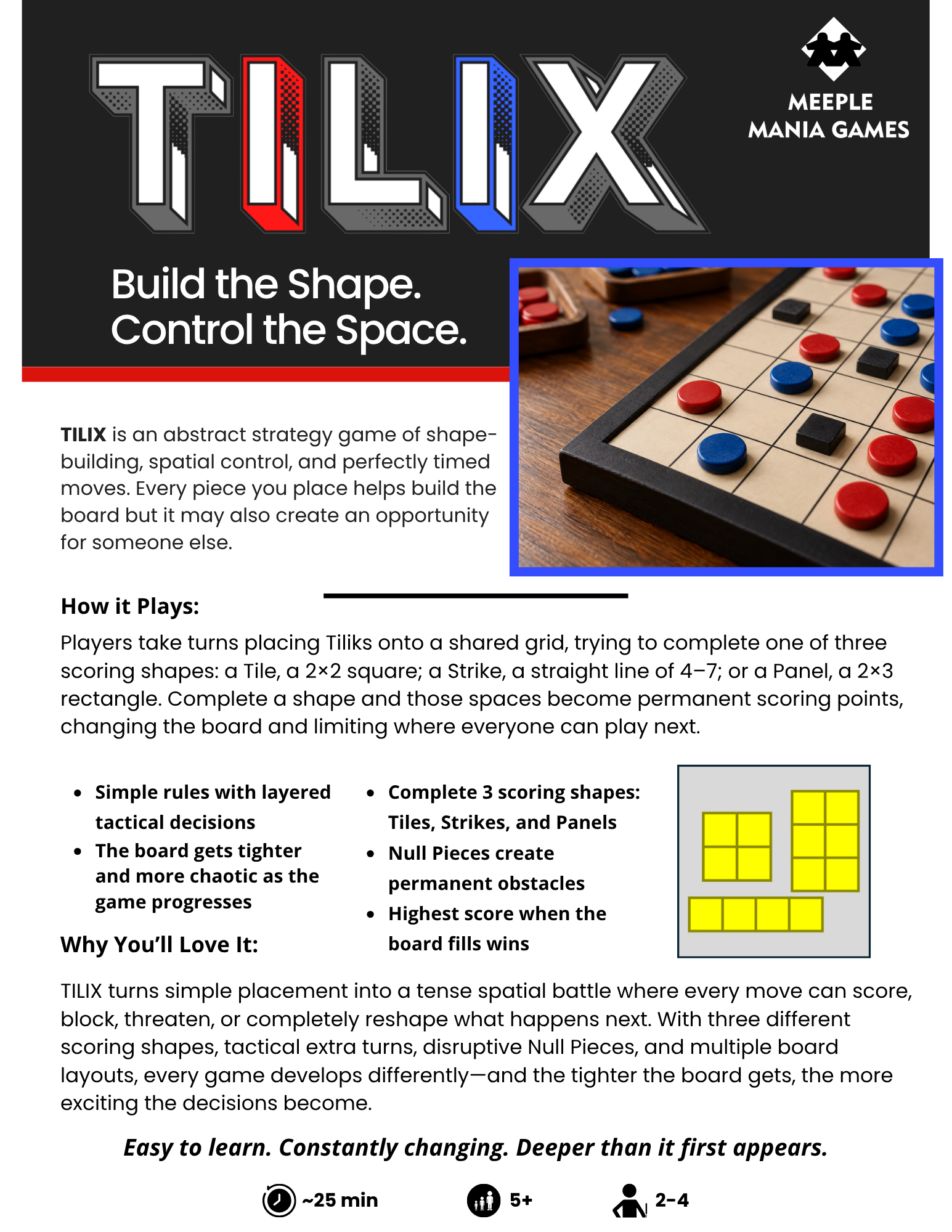 Tilix game sell sheet