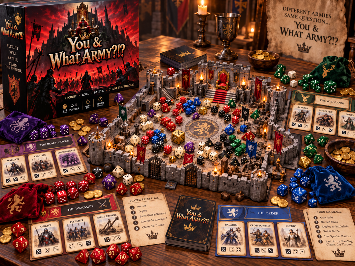 You and What Army board game components spread on a table